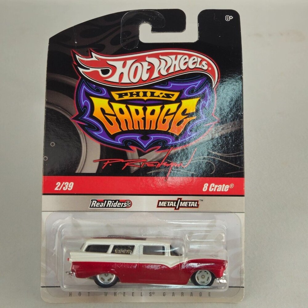 HOT WHEELS PHIL'S GARAGE 8 CRATE REAL RIDERS 2/39 - (K232)